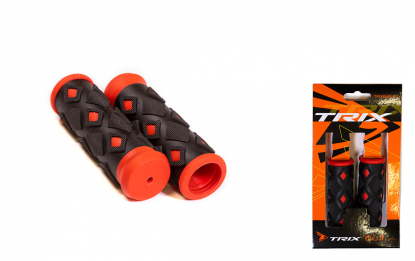 Грипсы TRIX, для детских велосипедов, резиновые, 95мм, черно-красные